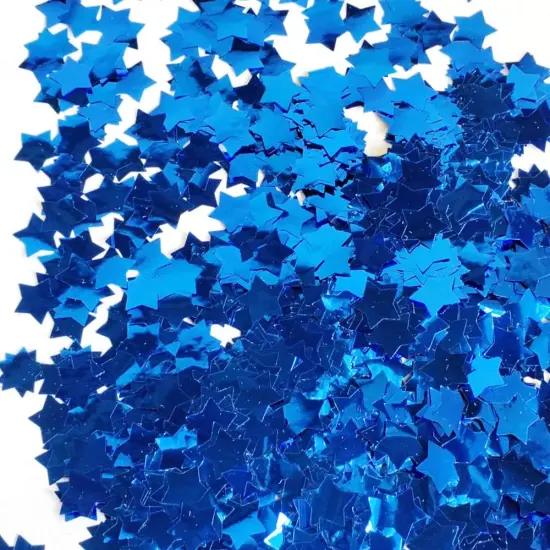 Blue Star Round Foil Confetti 0.6 Inch - Shiny Blue for Party Decoration or Filled Balloons (3.52 oz) {1}