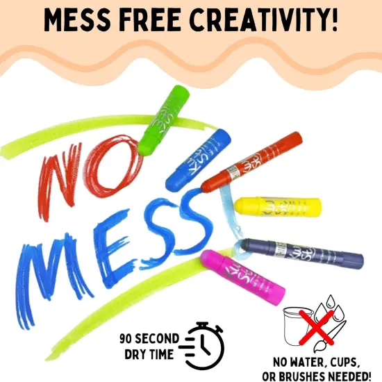 Solid Tempera Paint Sticks, 30 Colors, Washable Paint Sticks for Kids, Super Quick Drying, Non-Toxic, Allergen Free, Paint Sticks in Classic, Pastel, Metallic, Earth & Jewel Colors {5}