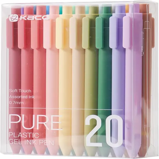 PURE Gel Pens 20 Color Ink Assorted 0.7 mm, Medium Point, Aesthetic Cute Stationery Pens for Journaling Pens (20 Assorted Ink - Version1) {1}