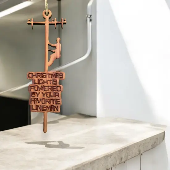 CEDAR Christmas Lights Powered by Your Favorite Lineman - 3x9in Ornament {5}