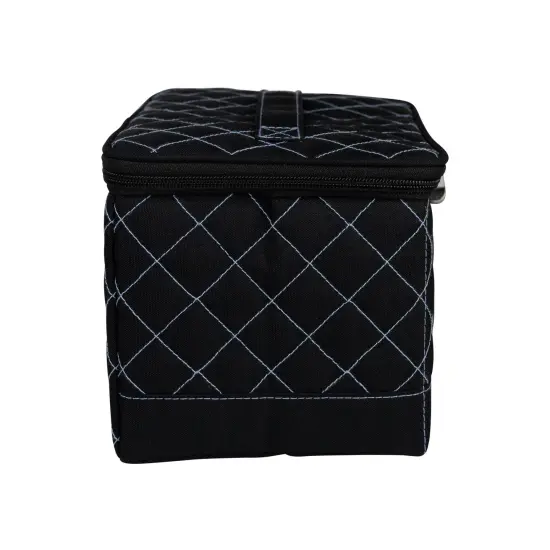 Collapsible Sewing Kit Organizer Box, Black & Blue Quilted {6}