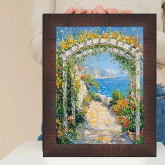 Wood Grain Mahogany Ven Slope Picture Frame 11x16 frame {3}