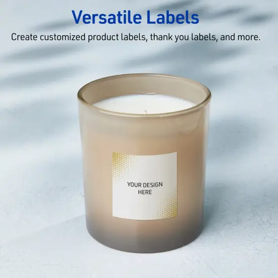 Avery Printable Square Labels with Sure Feed Technology, Pre-Printed Gold Blush Pattern, Matte White, 2" x 2", Laser & Inkjet Compatible, 120 Total, Great for Branding, Marketing, and Events {6}