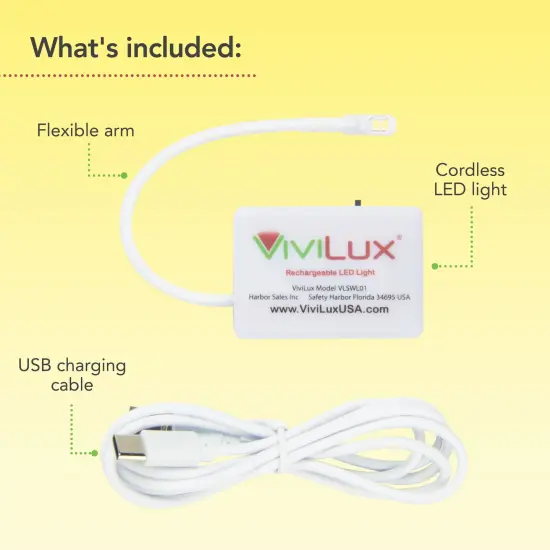 ViviLux LED Craft & Sewing Light Adjustable Task Light, 1200 Lumens, Rechargeable Battery, for Crafts and Hobbies, Mounts with Rare Earth Magnet {3}