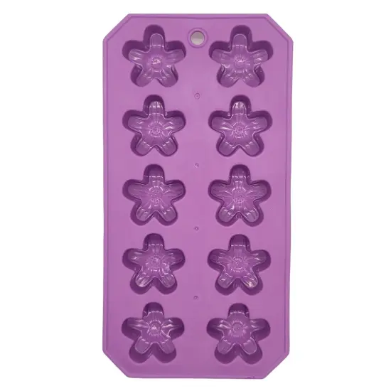 Chef Craft Flexible Thermoplastic 10-Cube Ice Cube Tray - Fun Flower Shapes {1}