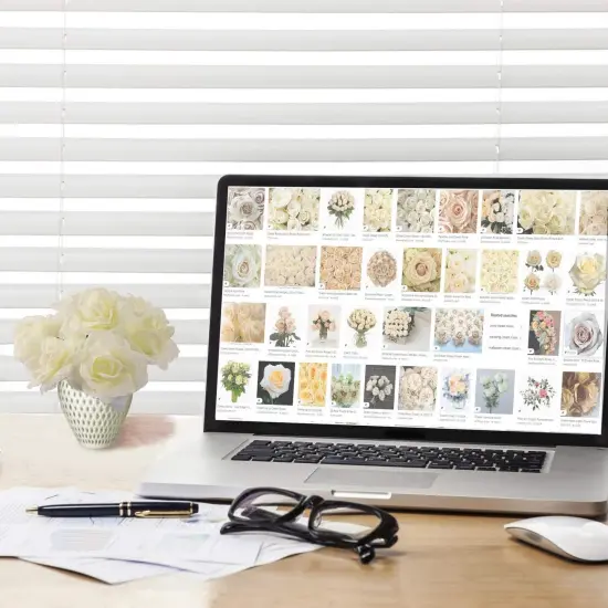 Cream White Silk Rose Picks: Set of 100, 8" Stems, 3" Wide, Floral Home by Artificial Flowers {2}