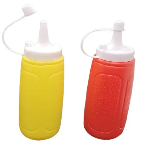 Handy Housewares 2 pc Squeezable Picnic Condiment 8 oz. Squeeze Dispenser Storage Bottles - Great for Ketchup Mustard or BBQ Sauce! {2}