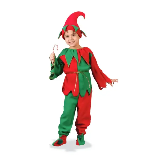 Fun World Red and Green Elf Plush Unisex Child Christmas Costume - Small {3}