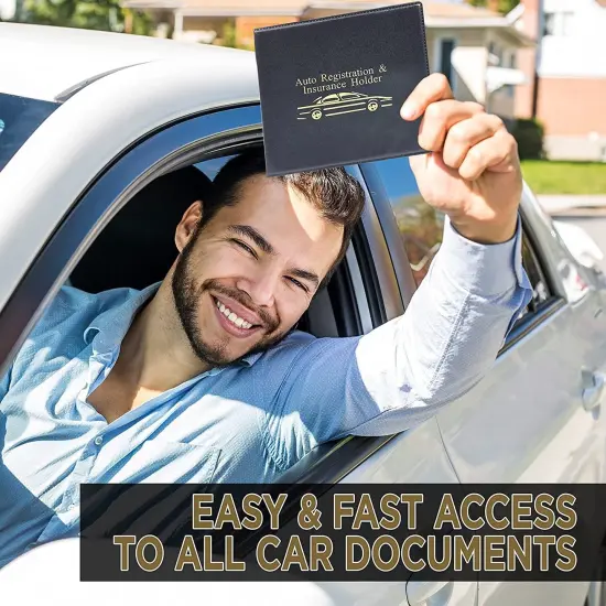 Handy Housewares Auto Registration & Insurance Holder Wallet - Keeps Your Car or Truck Documents Clean and Organized {6}