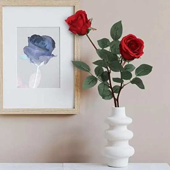 30" Premium Red Silk Rose Bud - Lifelike Bloom, Elegant Floral D&eacute;cor, Perfect for Arrangements, Events & Home Displays - Ideal for All Seasons, Floral Home by Artificial Flowers {3}