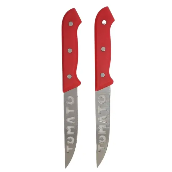 Handy Housewares 10" Serrated Stainless Steel Blade Tomato Slicing Knife Set - 2 Pack {1}