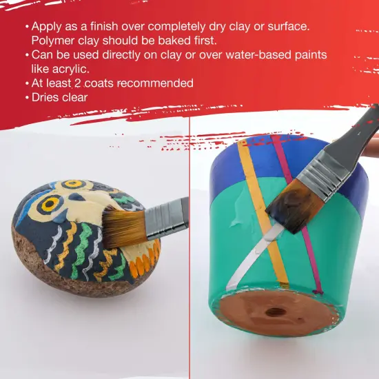 8 oz High Gloss Clear Acrylic Topcoat & Air Dry Clay Varnish - Acrylic Painting Protectant, Air Dry Clay Glaze for Polymer Clays, Ceramics, Pouring Paint Artworks and Sculptures {3}