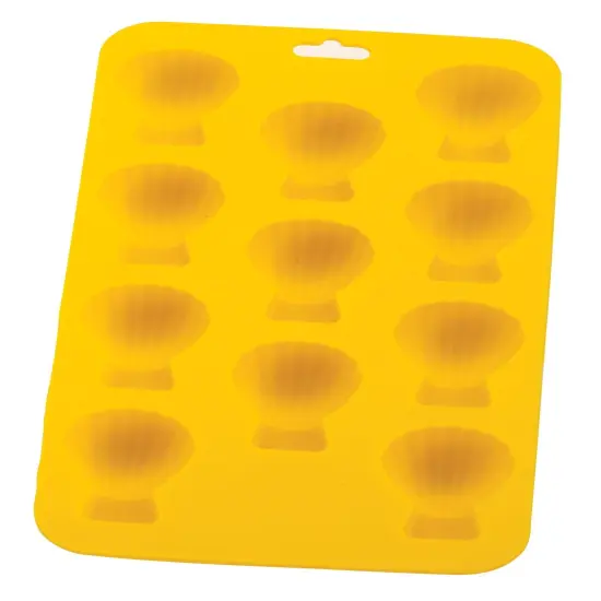 HIC Yellow Silicone Shell Shape Ice Cube Tray and Baking Mold - Makes 12 Cubes {1}