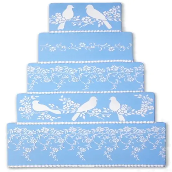Medium Vintage Lace Cake Stencil Side | C771 by Designer Stencils | Cake Decorating Tools | {2}