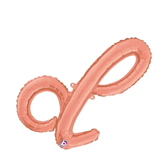 Betallic&reg; 24 inch Script Letter D Rose Gold Air Fill Only Balloon {5}