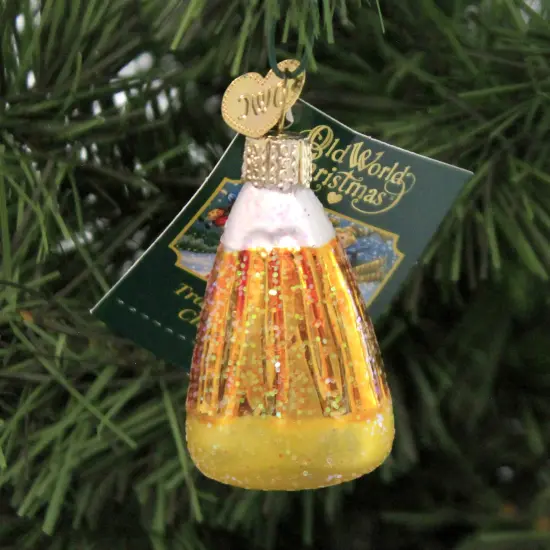 Old World Christmas 2.0 Inch Candy Corn Halloween Tree Ornament , Halloween Decor Fall Halloween Orange {3}