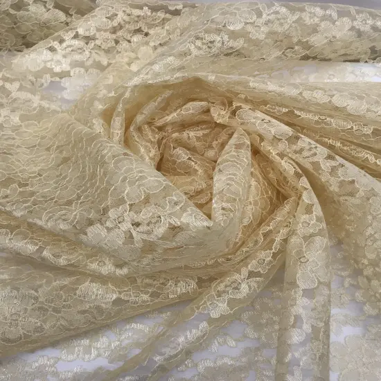 1 Yard Champagne Rachelle Lace Fabric For Table Runners Curtains Overlays Crafts Decor 58"-60" Wide {2}