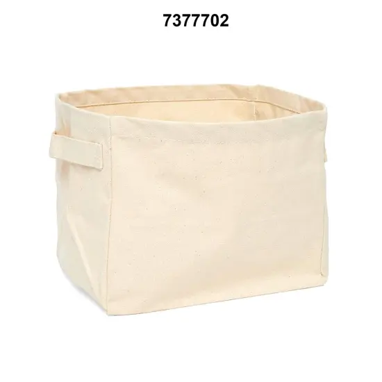 Burlap/Canvas Storage Basket 9" x 9" x 7" Versatile and Durable {3}
