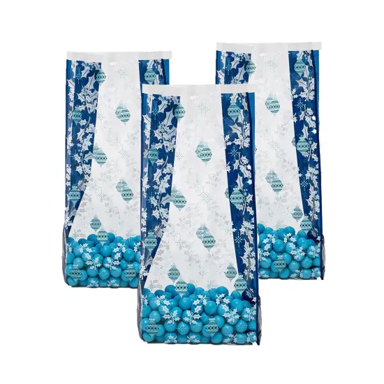 Christmas Patterned Cello Bags 5&rdquo; x 3&rdquo; x 11.5&rdquo; {3}