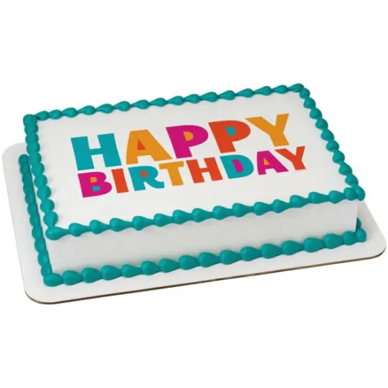 Block Happy Birthday Edible Icing Sheets- Assorted Image Cake Toppers-Frosting Sheets- Cookies- Cupcake Toppers {1}