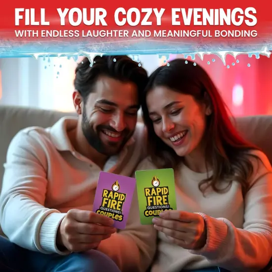 Rapid Fire Conversation Cards Game for Couples I 250 Cards {4}
