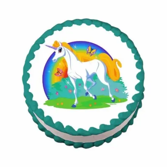 8" Round ~ Unicorn Birthday ~ Edible Cake/Cupcake Topper!!! {1}