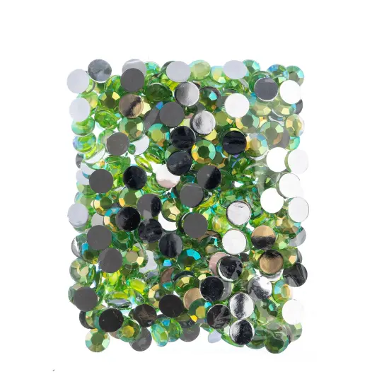 John Bead 12mm (SS50) Round Acrylic Flat Back Rhinestones, 400pcs Peridot AB {4}