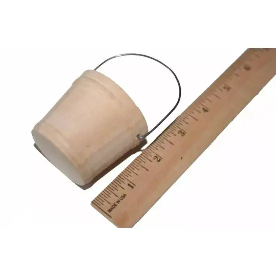 Kitcheniva 20 Pcs Miniature Tall Natural Wooden Bucket Wire Handle Pail Kids Toy Crafts {3}