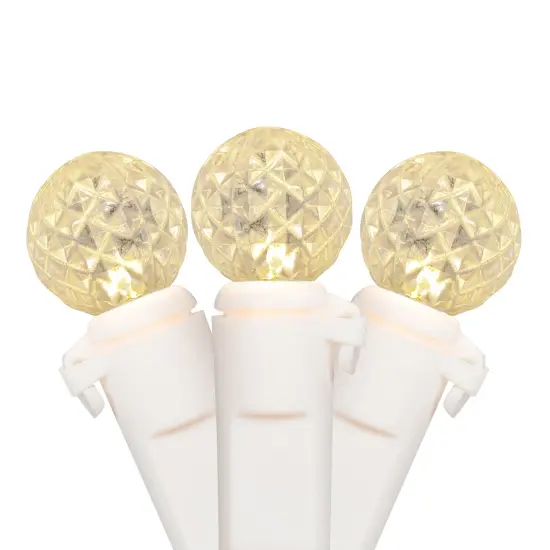 Northlight LED G12 Berry Faceted Christmas Lights - Warm White - 15.9' White Wire - 50ct {3}
