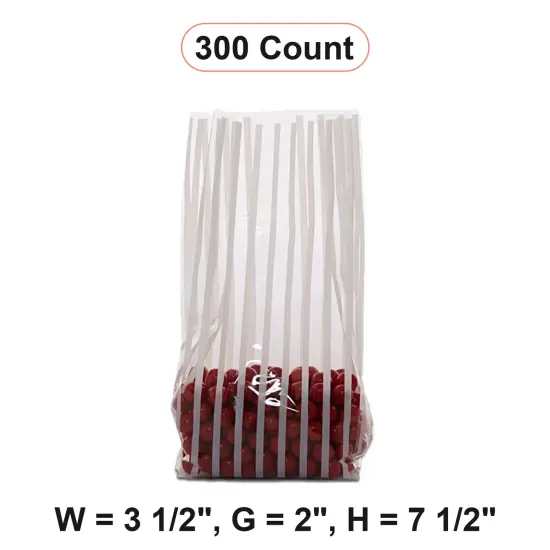 Striped Cello Bags 3 1/2''x2"x7 1/2" for Gifts and Parties {1}
