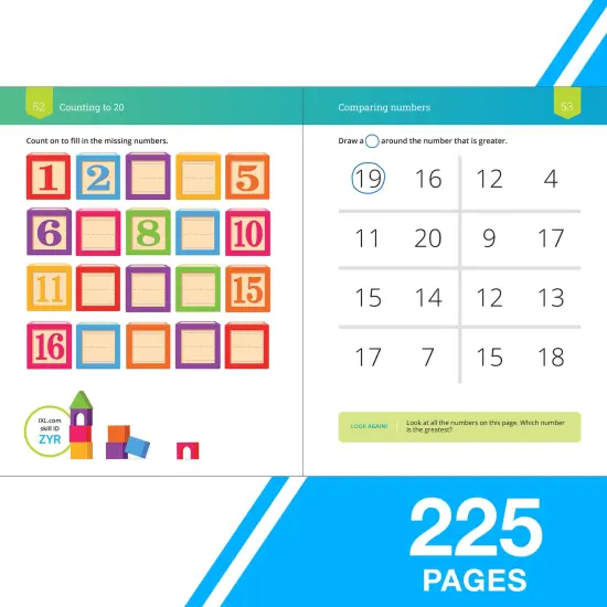 IXL The Ultimate Math Kindergarten Workbooks, Activity Book for Kids Ages 5-6 Covering Addition, Subtraction, Learn to Write and Count Numbers Through 100, Shapes, Telling Time, and More Mathematics {3}