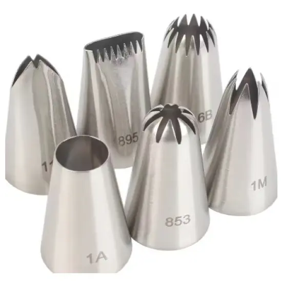 Stainless Steel Piping Nozzle Set 6 PC {1}