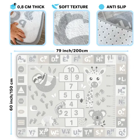 Baby Play Mat for Floor - Super Soft Plush Surface for Toddlers {2}