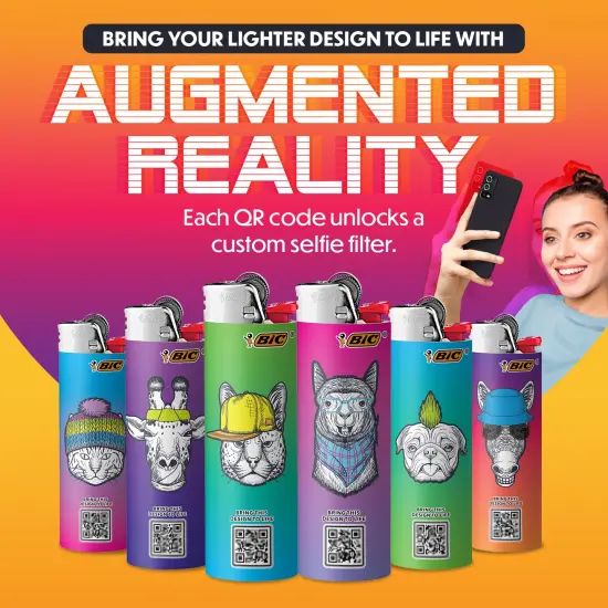 BIC Maxi Special Edition Augmented Reality Pocket Lighters, Child-Resistant and Reliable, 6-Pack {3}