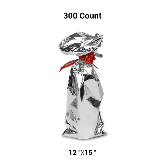 Silver Mirrorized Gift Bags Durable and Stylish 12&rdquo; x 15&rdquo; {1}