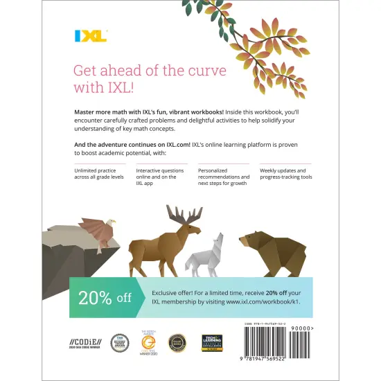 IXL Numbers and Counting Kindergarten Workbooks, Math Book for Kids Ages 5-6, Mathematics Activities Covering How to Count, Write, and Compare up to 100 {2}