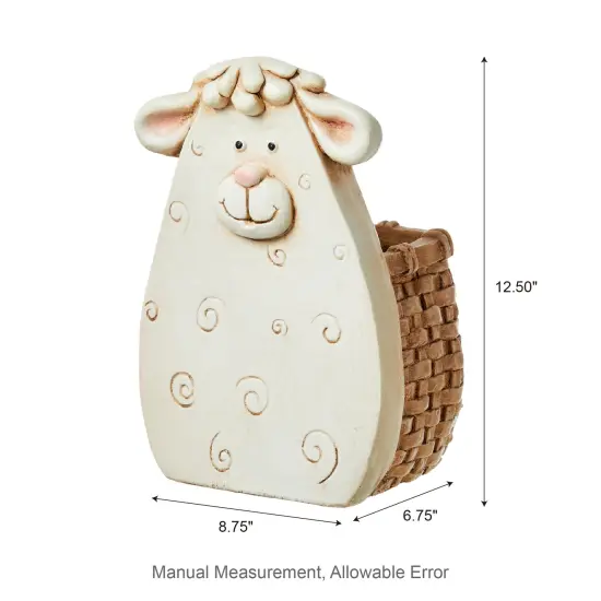 Set of 2 12.5'H/13"H MGO Cute Sheep/Cow Statue Planters {5}