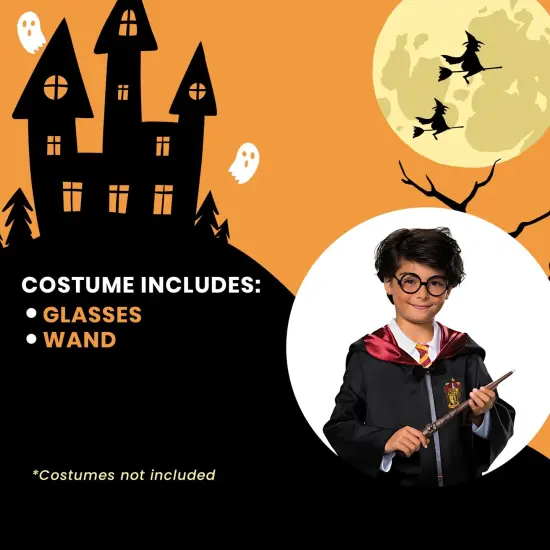 Harry Potter Glasses and Wand Costume Prop Accessory Kit {5}