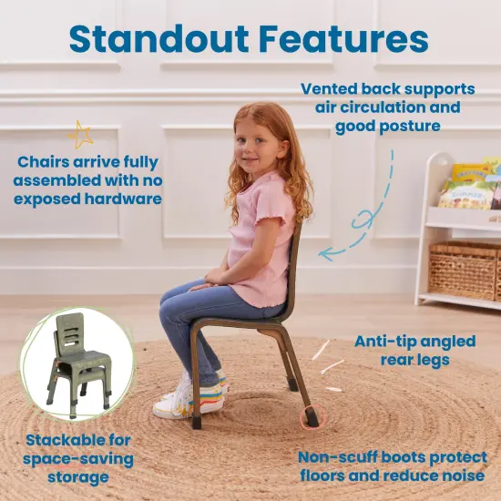 Bentwood Chair, 12in Seat Height, Stackable Seats, 2-Pack Grey Wash {4}