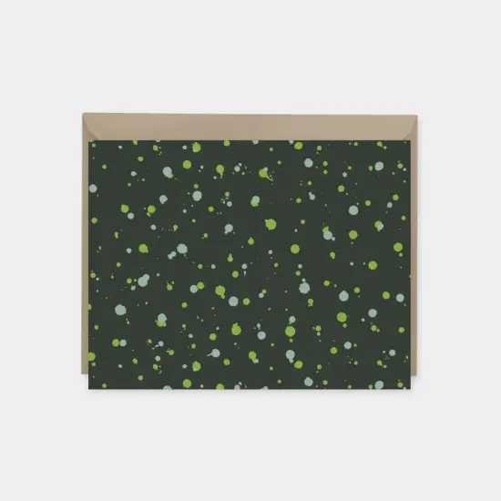 Ink Splot Green Note Cards {1}