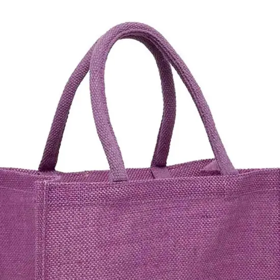 Stylish Laminated Jute Bag 11.875" x 7.875" x 11.875" Perfect for Shopping {5}