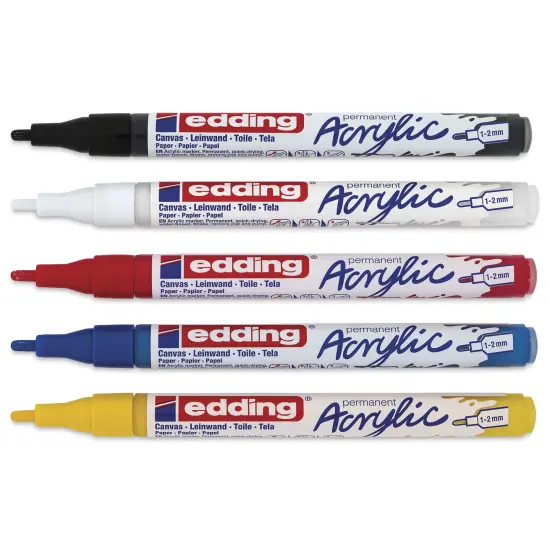 Edding Acrylic Paint Markers - Basic Colors, Set of 5, Fine {1}