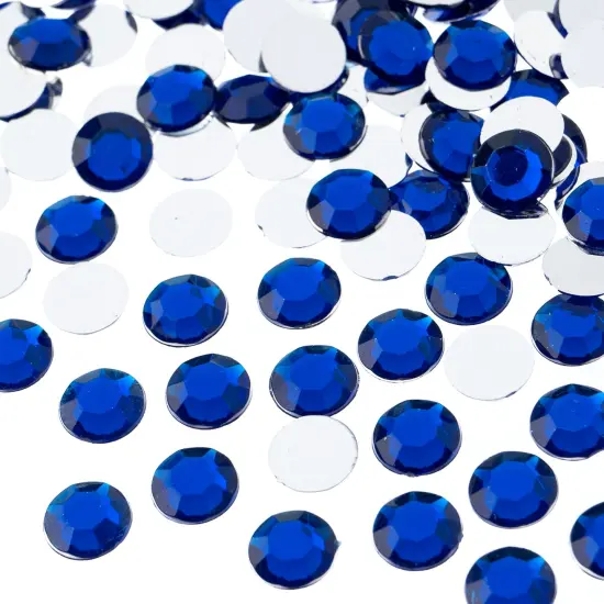 John Bead 10mm (SS45) Round Acrylic Flat Back Rhinestones, 500pcs Royal Blue {1}
