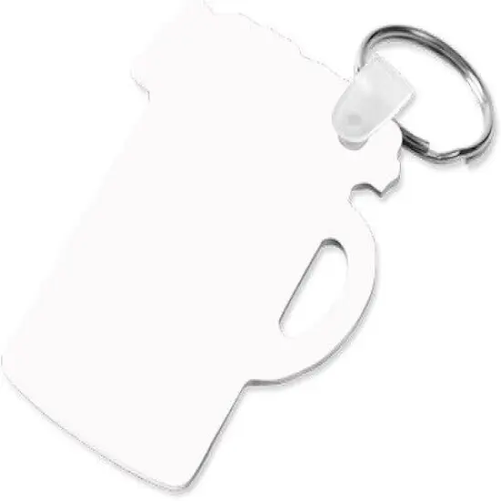 ChromaLuxe Gloss White Metal Key Chain 2 Sided Stein 2.74"x2.06" 10xCase 4435 {2}