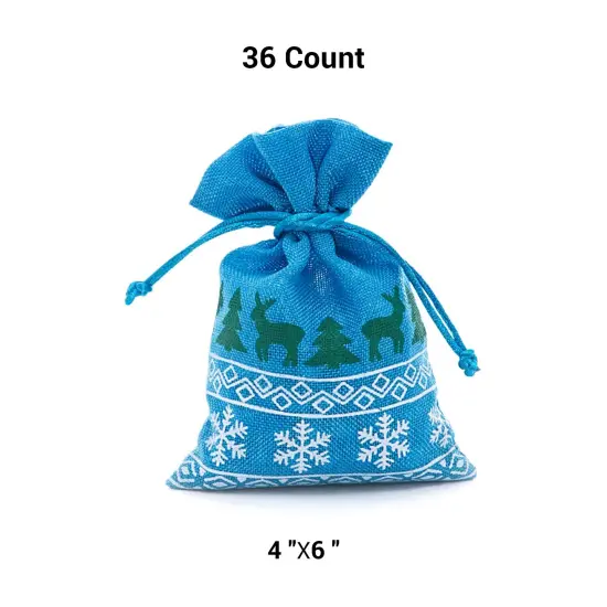 Christmas Gift Bags 4&rdquo; x 6&rdquo; Faux Linen Style {1}