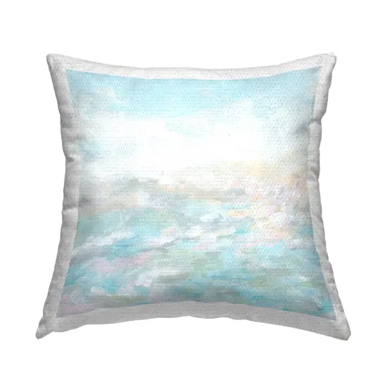 Flowing Blue Landscape Design by June Erica Vess Outdoor Printed Pillow  {1}
