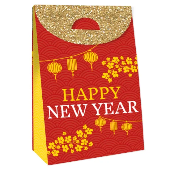 Big Dot of Happiness Lunar New Year - Gift Favor Bags - Party Goodie Boxes - Set of 12 {4}