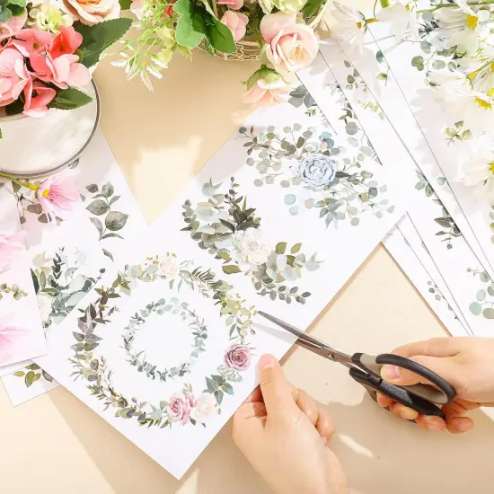10 Sheets Botanical Flower Rub on Transfers for Craft 6 x 12 Inches {3}