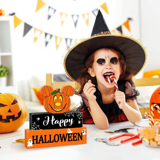 3PCS Happy Halloween Freestanding Rustic Tabletop Decorative, 3-Layered Tiered Tray {4}