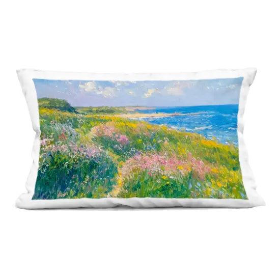 Stupell Industries Impressionist Smudged Coast Indoor Pillow, 14 x 7 x 20 {1}
